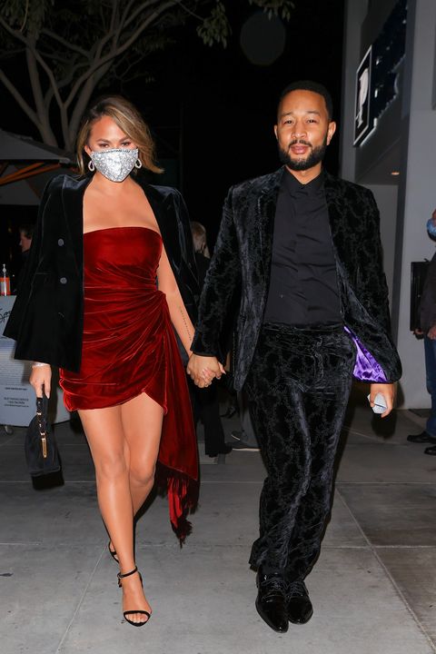 los angeles, ca   march 14 chrissy teigen and john legend are seen on march 14, 2021 in los angeles, california photo by rachpootmegagc images