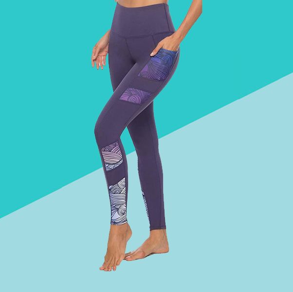 Yoga Waist Tights: Scenic design leggings for fitness adventures