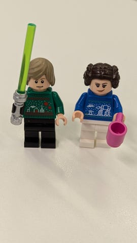 lego star wars luke and leia holiday