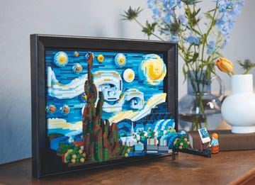 lego starry night set displayed on table