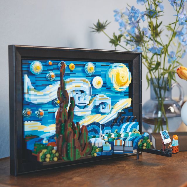 lego starry night set displayed on table