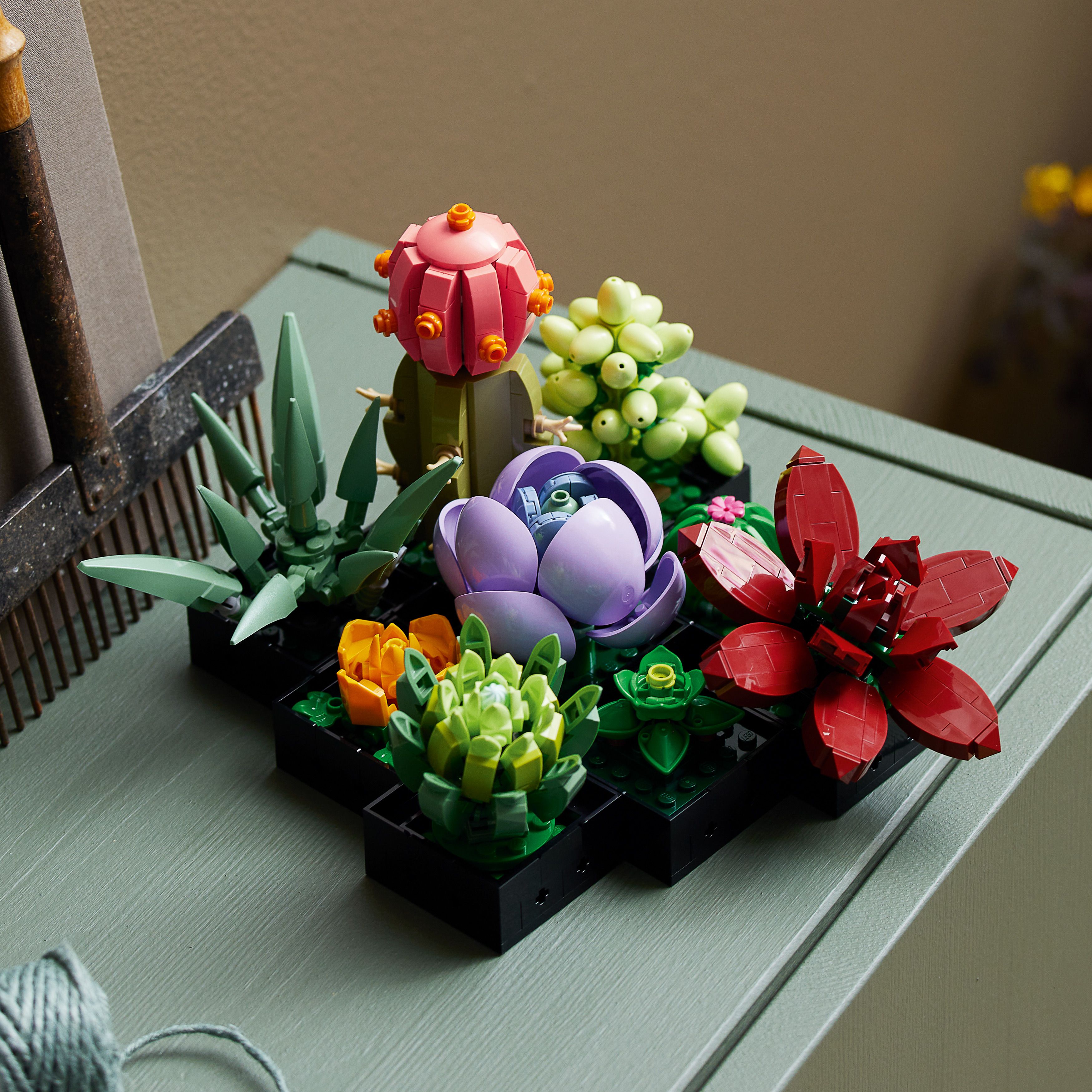Lego Flower Collection Includes an Orchid and Succulents - Lego Flowers