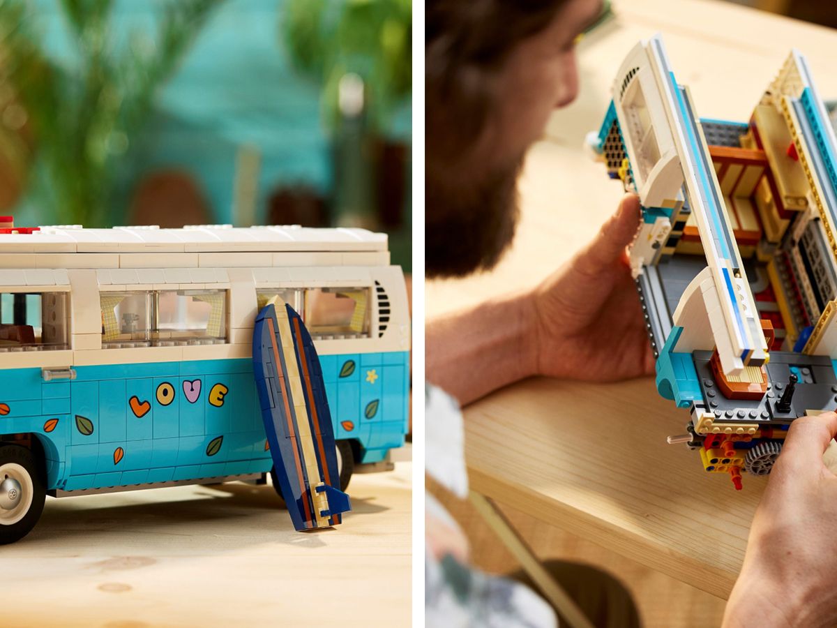 The New 2,207-Piece LEGO Volkswagen T2 Camper Van Is Complete With