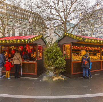 Christmas Market Stalls in Leicester Square, London
