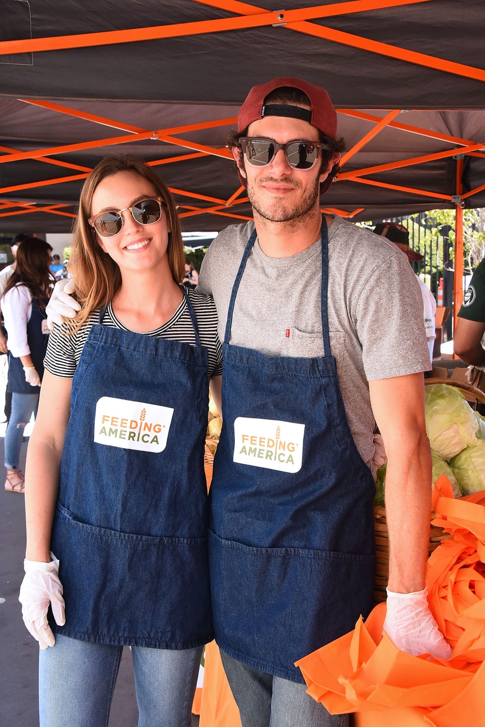 Celebrity Friends Volunteer At Feeding America's Summer Hunger Awareness Event At Para Los Ninos in Los Angeles