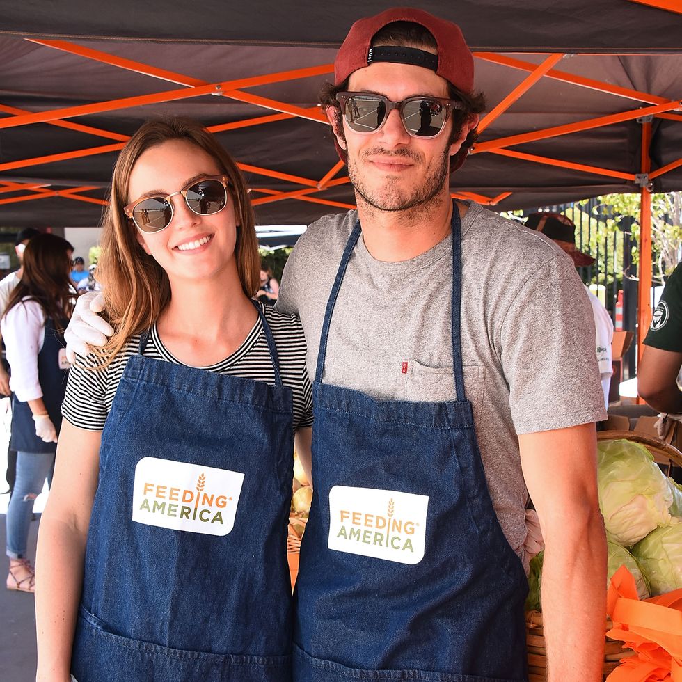 Celebrity Friends Volunteer At Feeding America's Summer Hunger Awareness Event At Para Los Ninos in Los Angeles