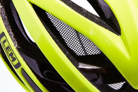 Yellow, Green, Sports equipment, Bicycle helmet, Bicycles--Equipment and supplies, Carbon, Black, Personal protective equipment, Bicycle clothing, Close-up, 