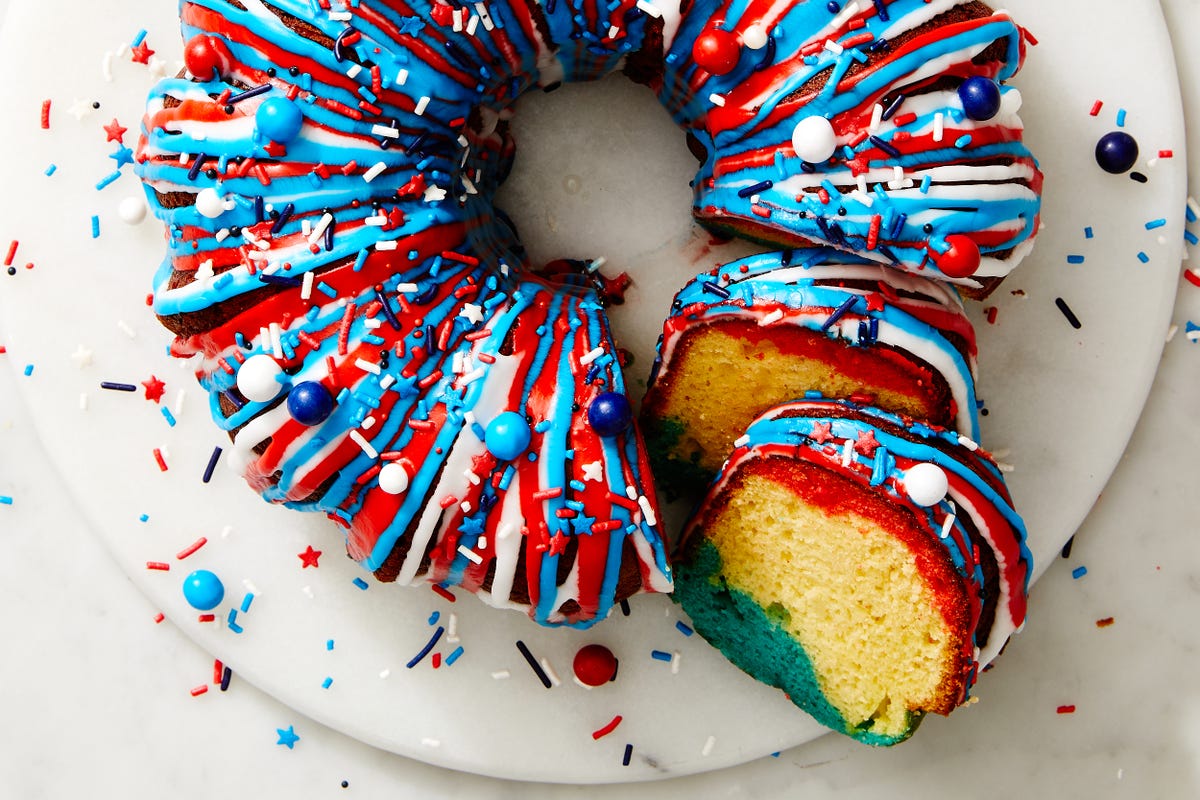 Red, White and Blue Fireworks Cake - It's Always Autumn