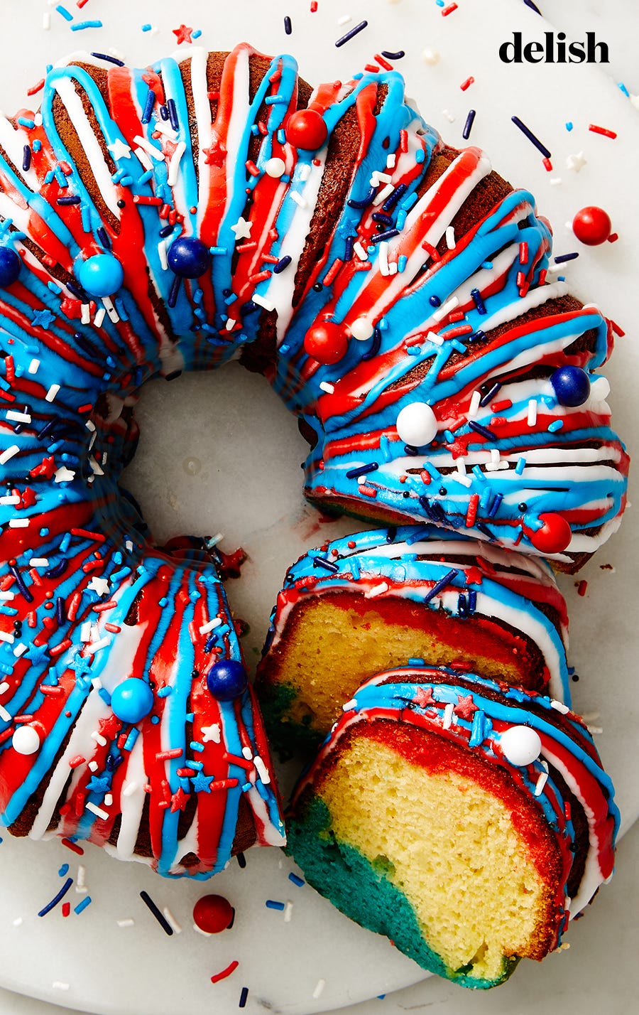 lemon blueberry firecracker cake