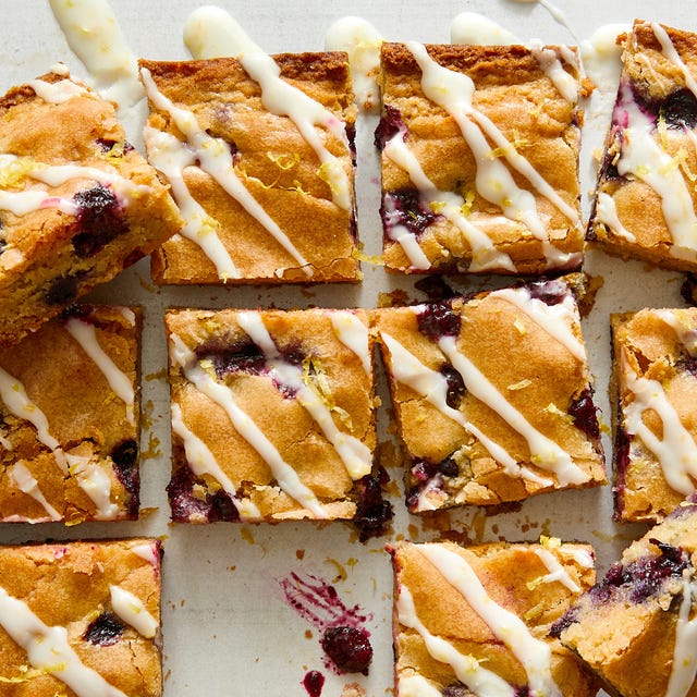Lemon-Blueberry Blondies lemon blueberry blondies with a lemon drizzle glaze