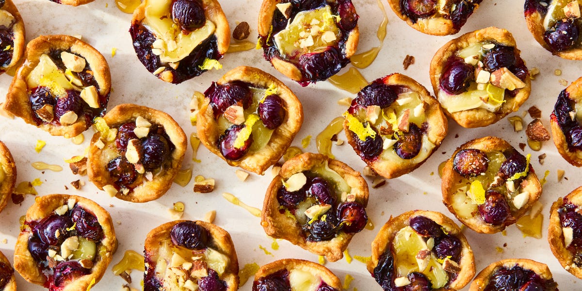 preview for Your Spring Dinner Party Needs These Lemon-Blueberry Brie Bites