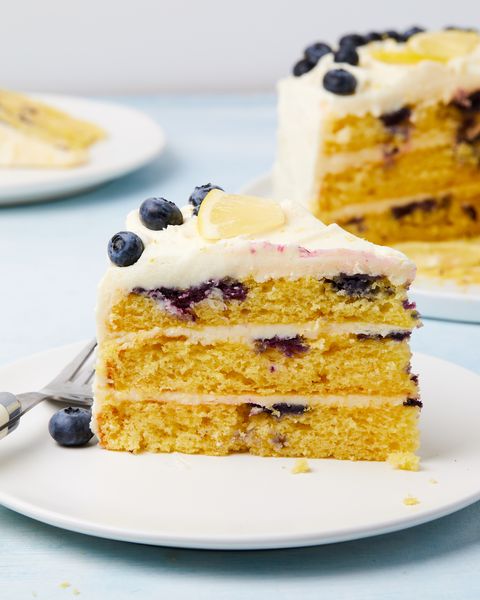 slice of lemon blueberry cake