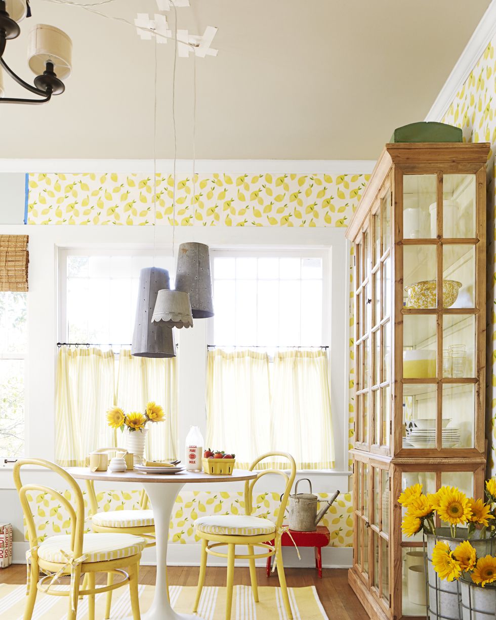 lemon wallpaper for kitchen breakfast nook