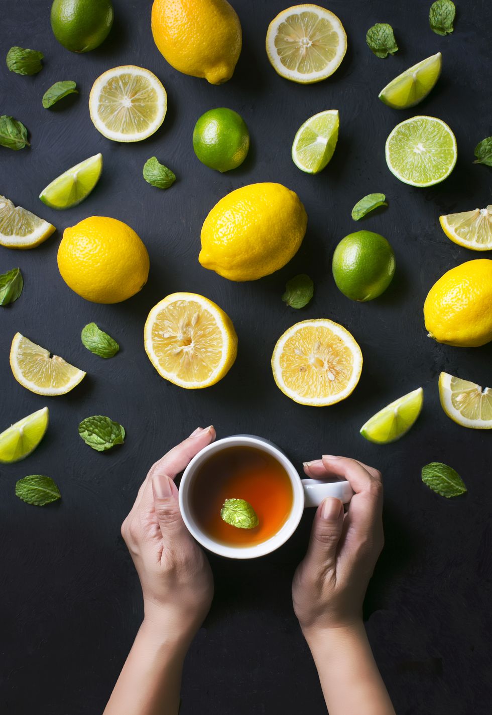 Lemon, lime and mint tea.