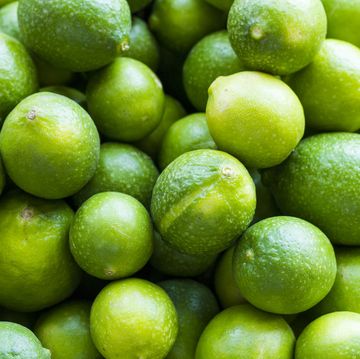 lemon lime stack in traditional market, close up