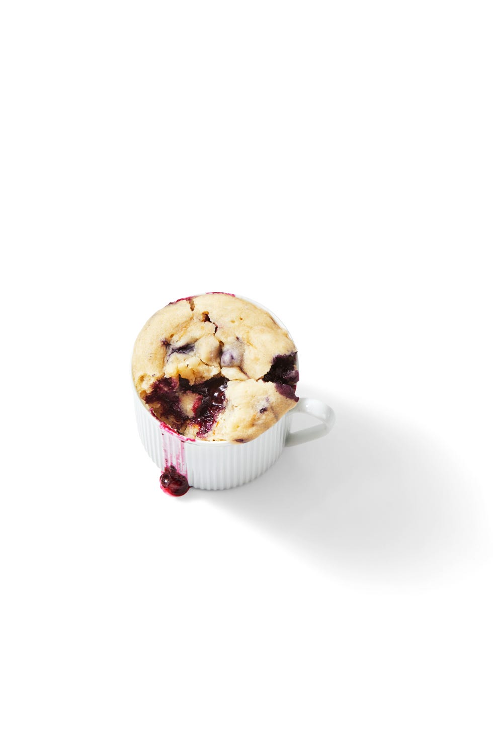 lemon mug cake with blueberries