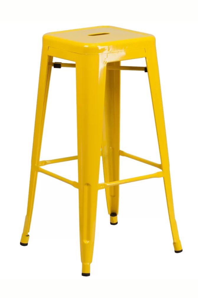 lemon yellow home decor - yellow stool