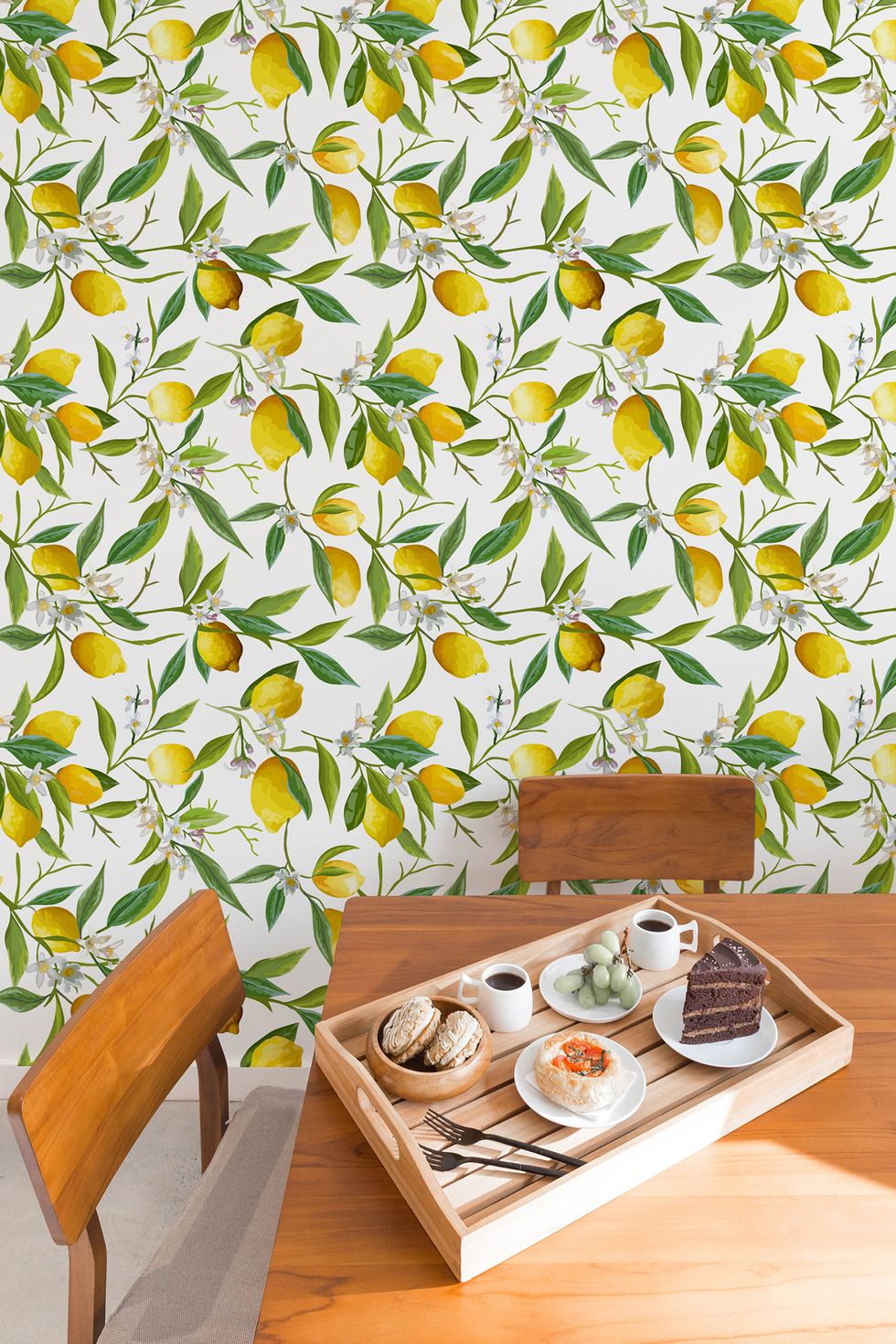 lemon yellow home decor - lemon wallpaper
