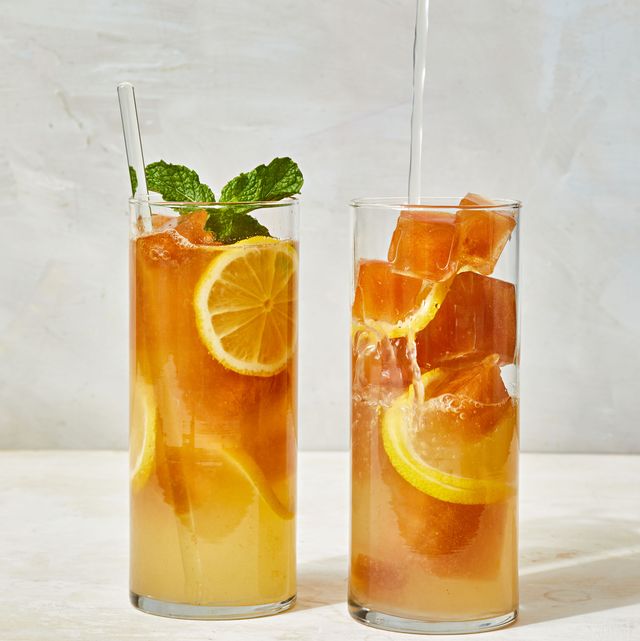 lemonade with iced tea cubes