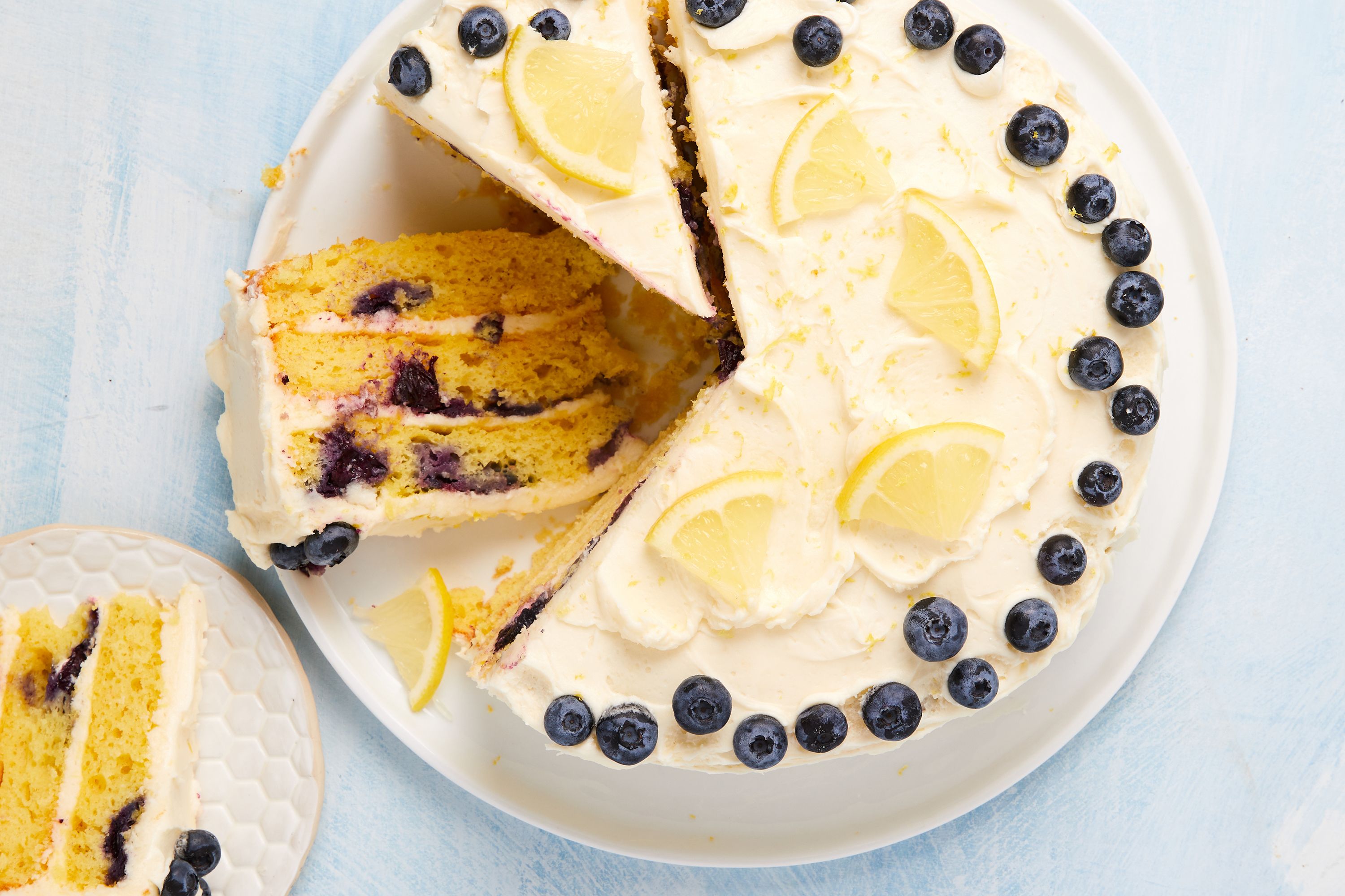 Easy Blueberry Lemon Poke Cake (with Lemon Pudding)
