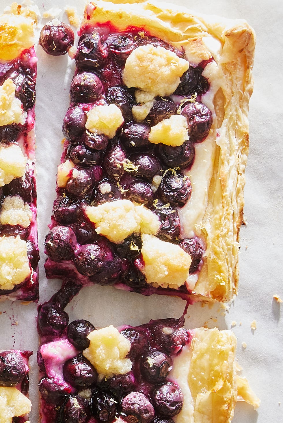 lemon blueberry puff pastry tart