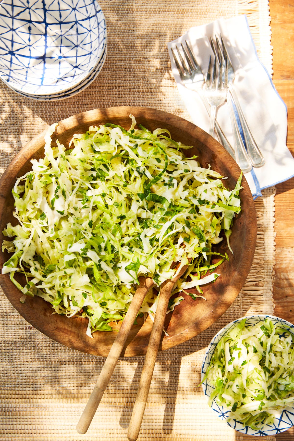 Shredded Green Cabbage Salad with Lemon and Garlic Recipe - Rita