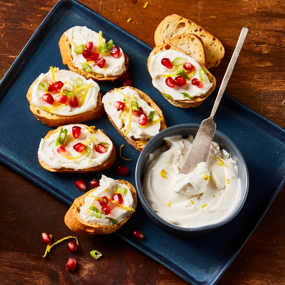 best high protein snack lemony whipped goat cheese
