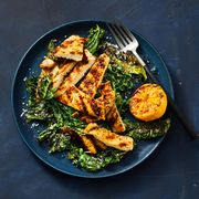 grilled lemony chicken and kale “caesar”