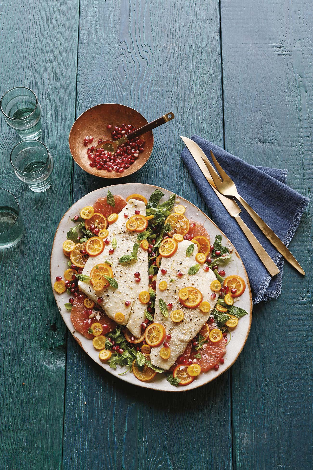 pescado con ensalada de cítricos