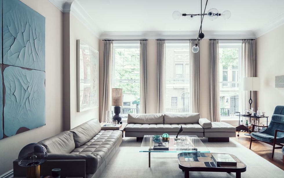 A palette of neutrals creates an oasis of calm in this New York townhouse