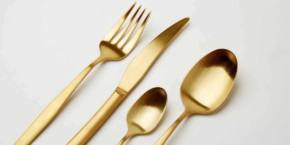 Cutlery, Spoon, Fork, Tableware, Wooden spoon, Kitchen utensil, Metal, Tool, Dishware, 