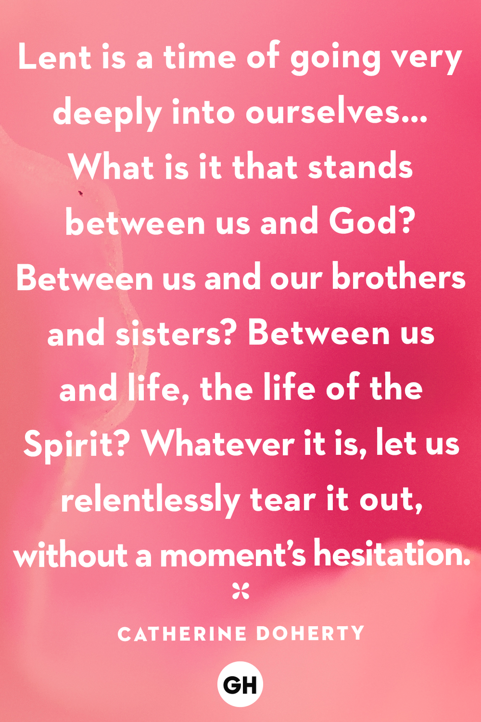 best lent quotes  white text on a pink background