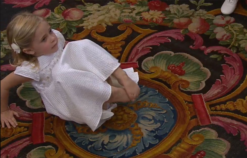 Leonor de Suecia en el bautizo de su hermana, Adriana de Suecia