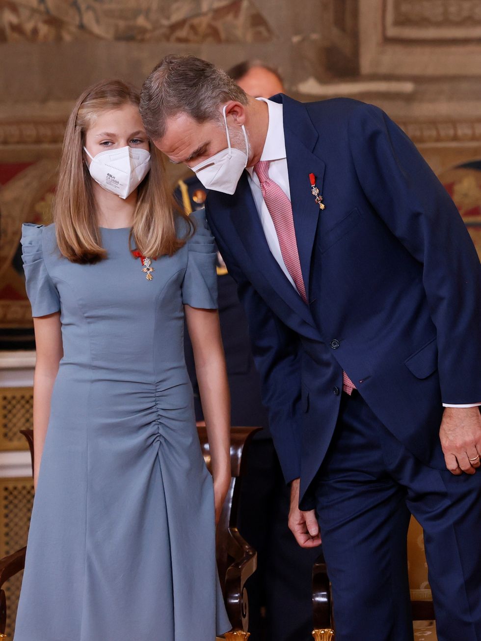 madrid, spain june 18 princess leonor and king felipe of spain attend the order of the civil merit ceremony at the royal palace on june 18, 2021 in madrid, spain photo by ballesteros poolgetty images