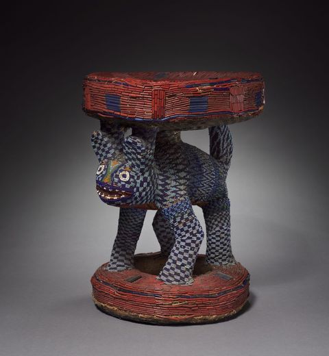 leopard caryatid stool
