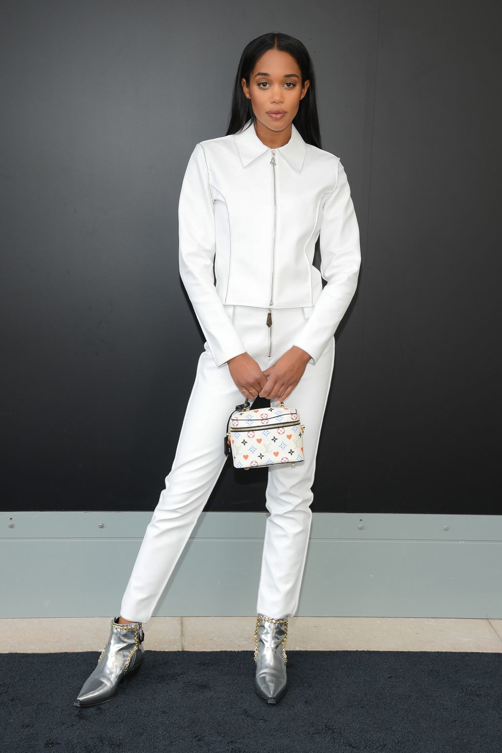paris, france   october 06 laura harrier attends the louis vuitton womenswear springsummer 2021 show as part of paris fashion week on october 06, 2020 in paris, france photo by pascal le segretaingetty images