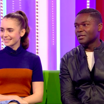 Lily Collins and David Oyelowo on The One Show screengrab
