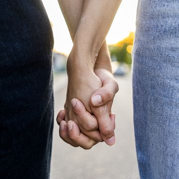 couple holding hands