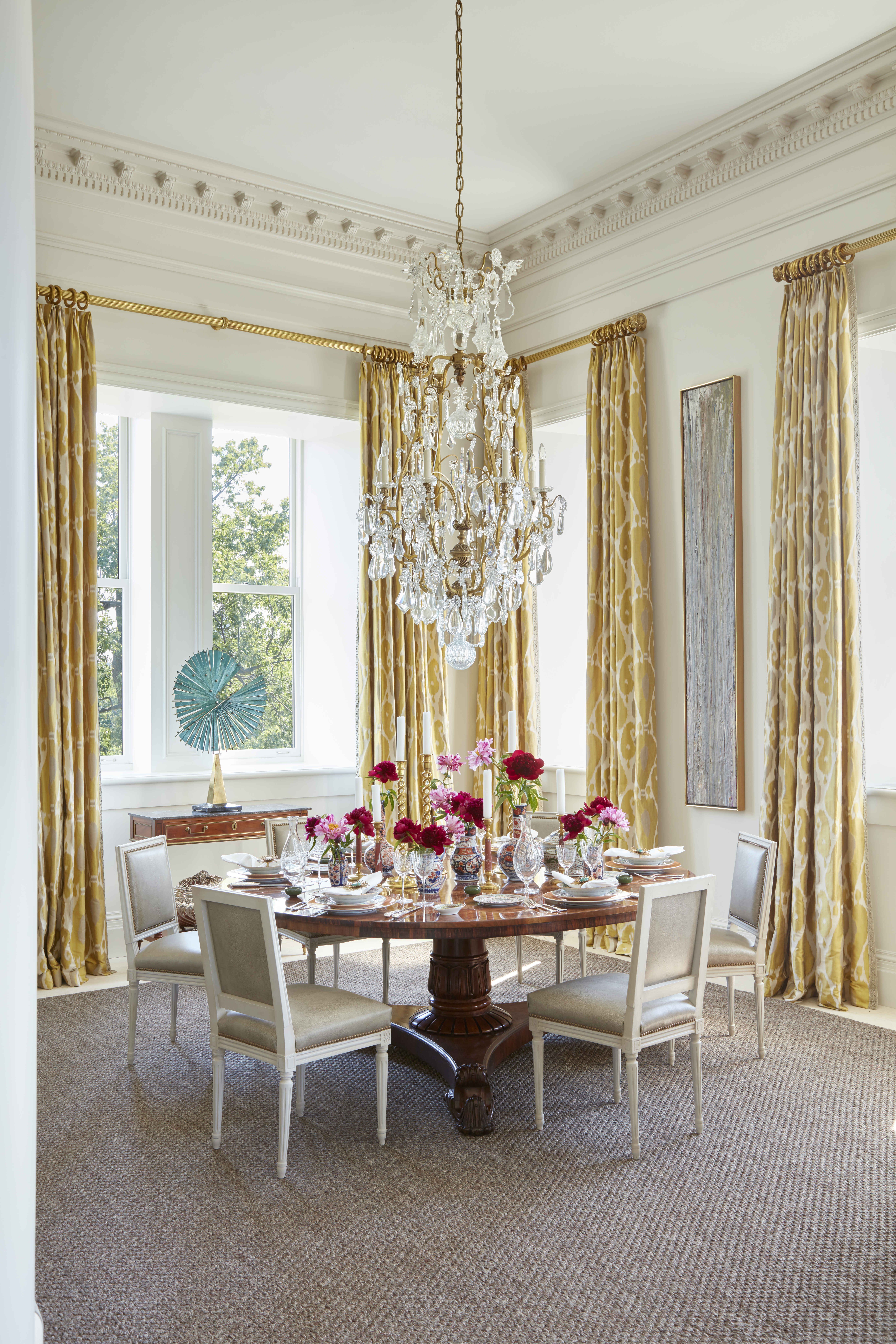 classic formal dining room decorating ideas with curtains design