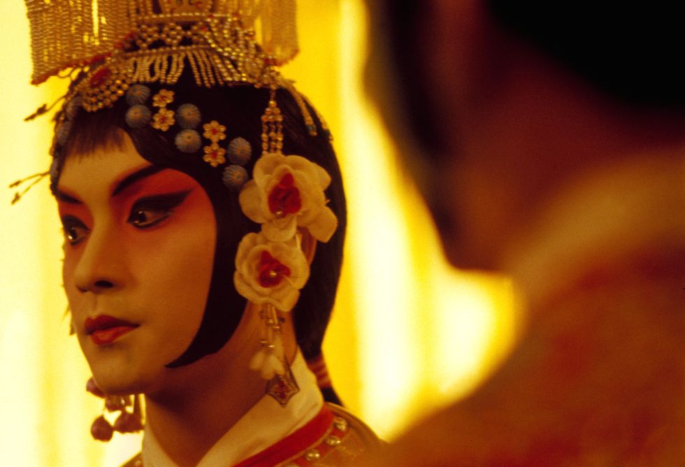 Leslie Cheung Kwok-wing in the Chen Kaige's movie "Farewell to My Concubine".  July 1992