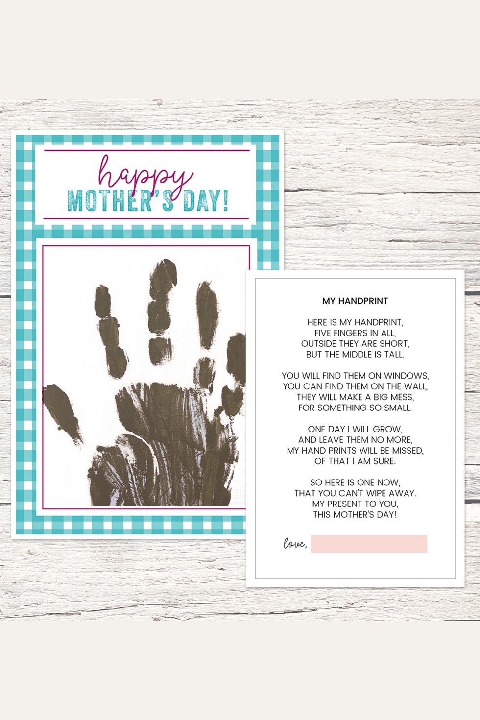 lets diy it all handprint and poem card
