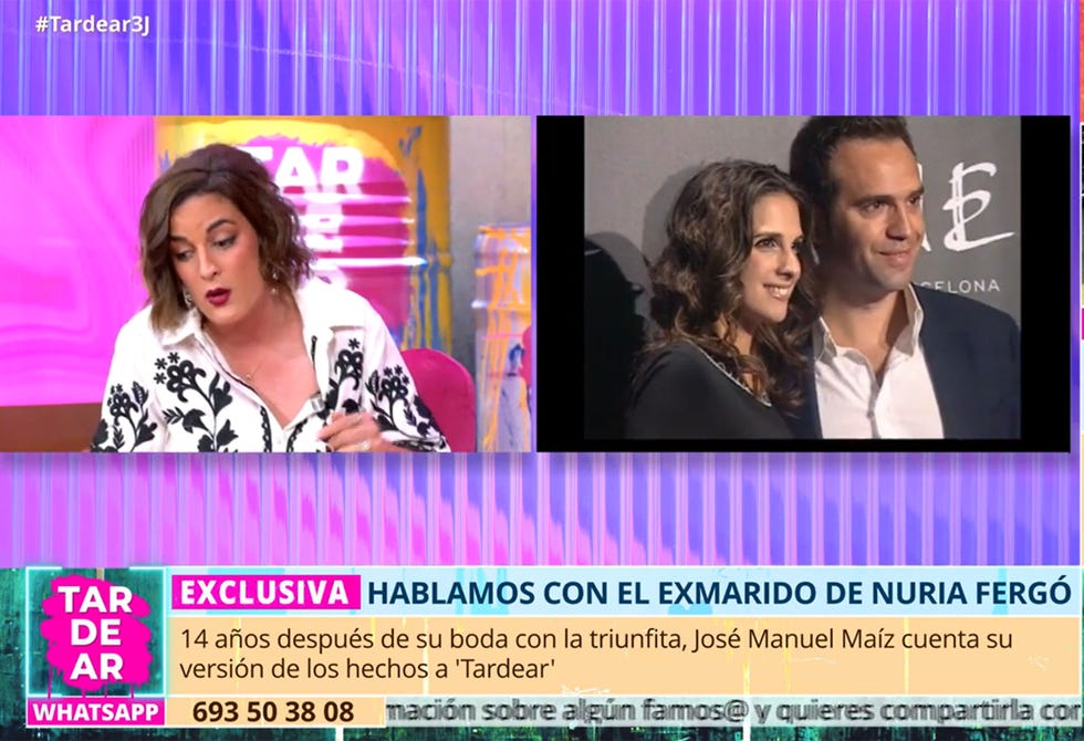 leticia requejo en el plato de tardear habla de jose manuel maiz, ex de nuria fergo