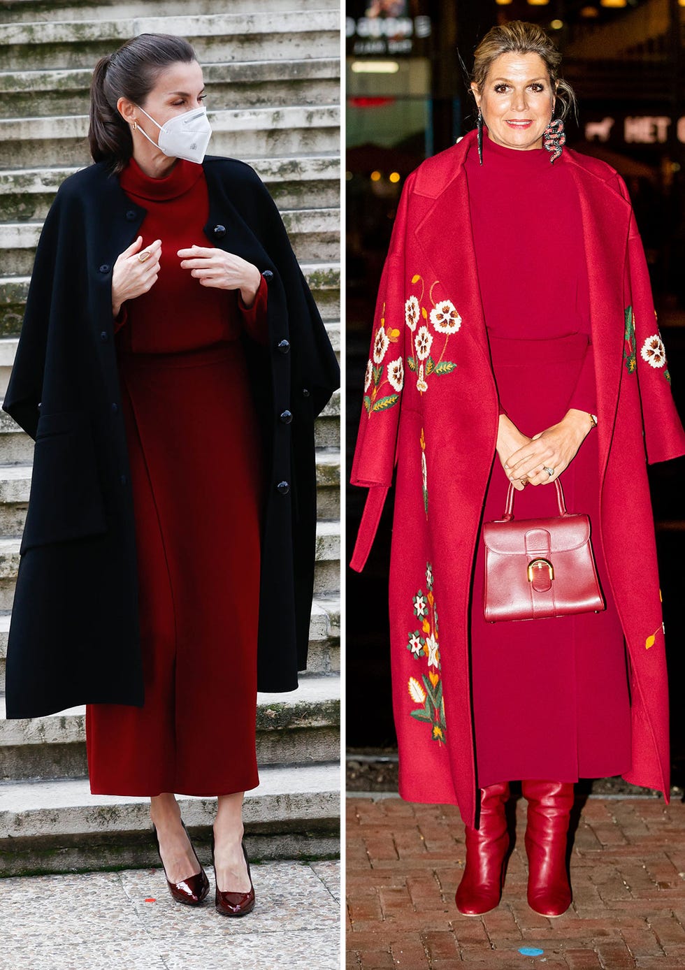 letizia y máxima de holanda, con el mismo vestido de massimo dutti
