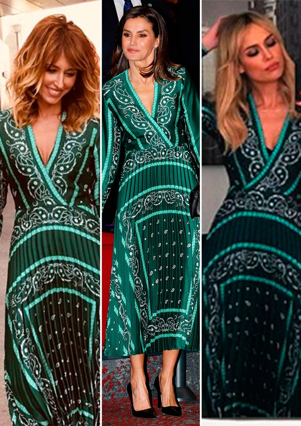 La Reina se ha decantado por el mismo vestido de Sandro que ya han llevado presentadoras como Emma García y Patricia Conde. 