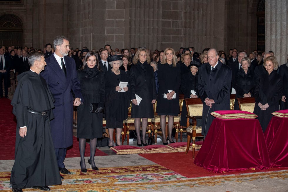 Los Reyes, en el funeral de la Infanta Pilar