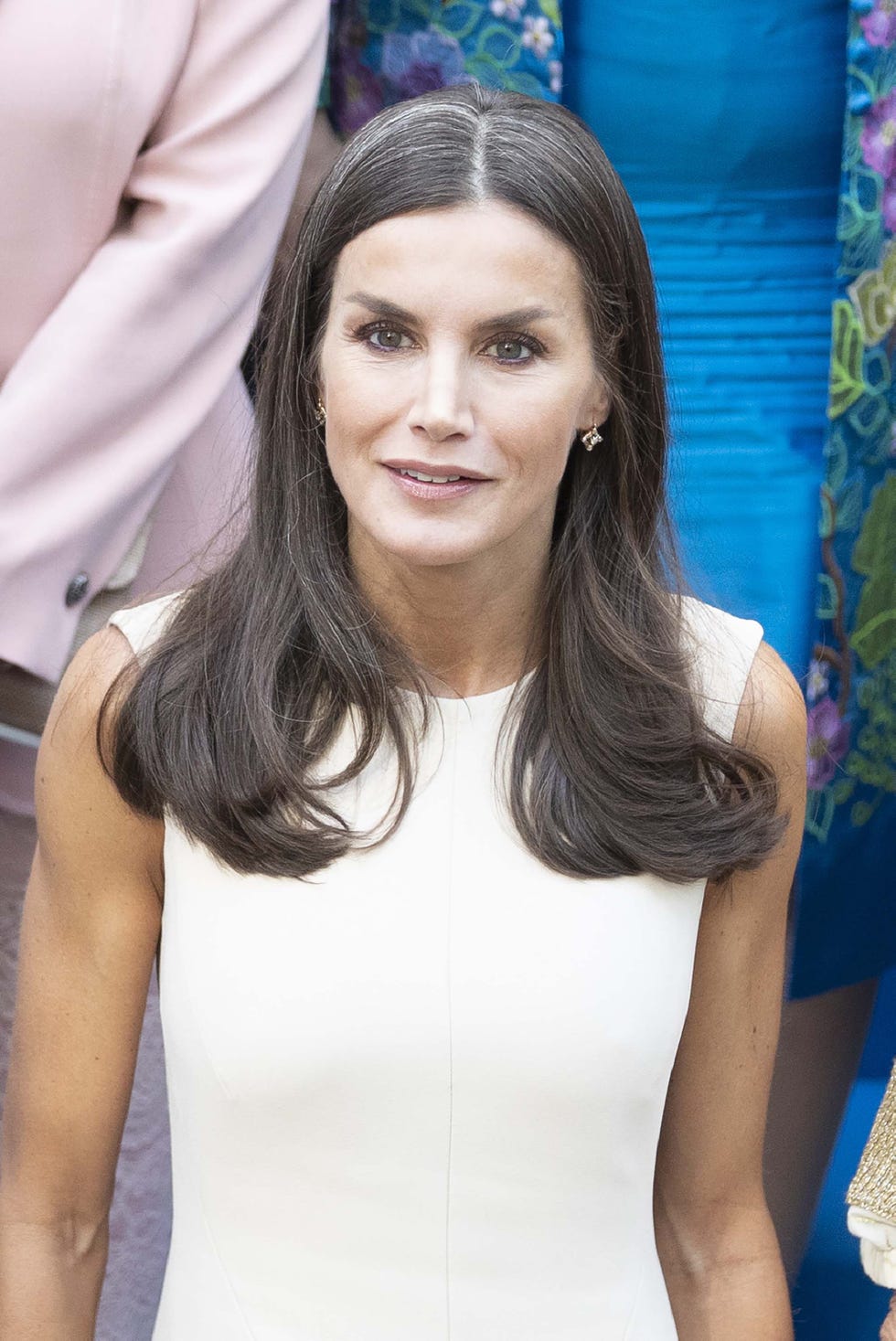 spanish queen letizia during opening season of conference los puentes de las mujeres propuestas desde el sur para el camino global" in madrid on thursday, 19 may 2022