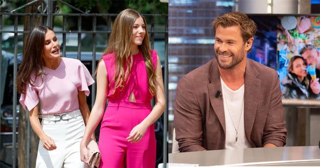 la reina letizia y sofía conocen a chris hemsworth