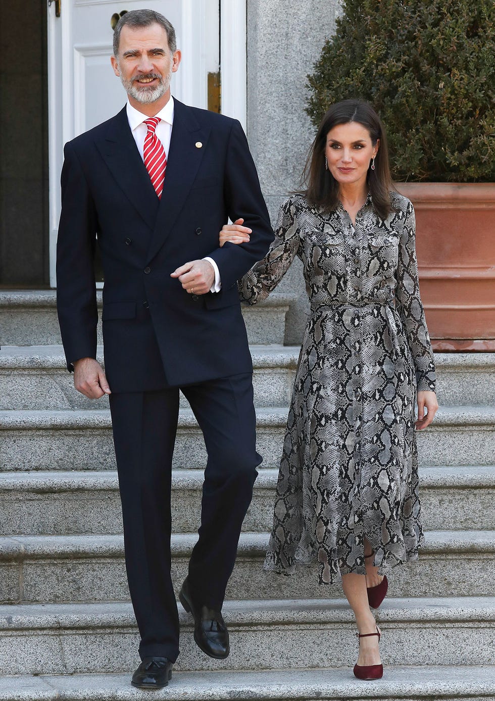 Los Reyes de España con el presidente de Perú y su mujer.
