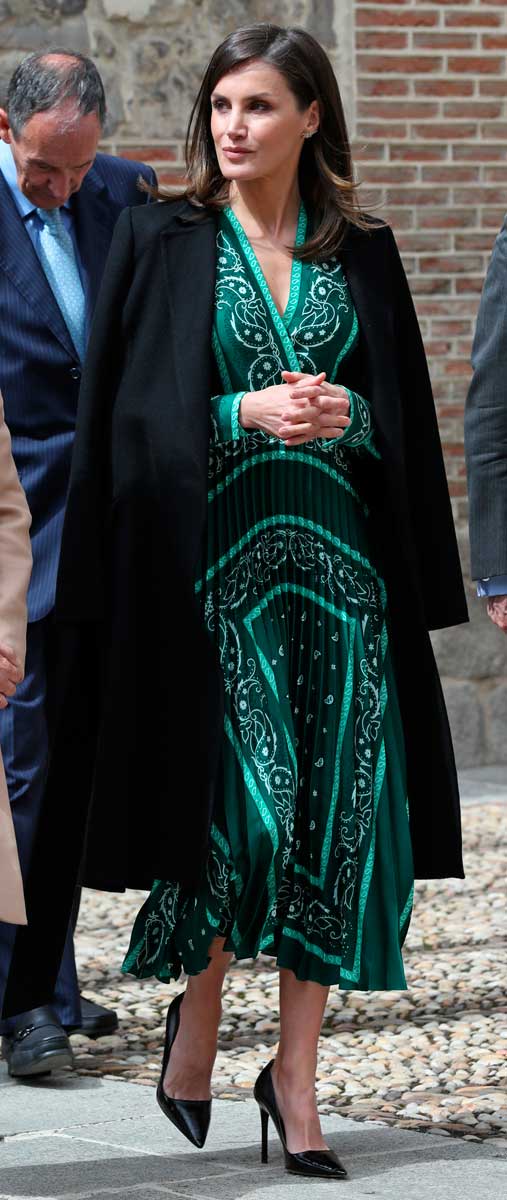 Letizia vestido verde estampado
