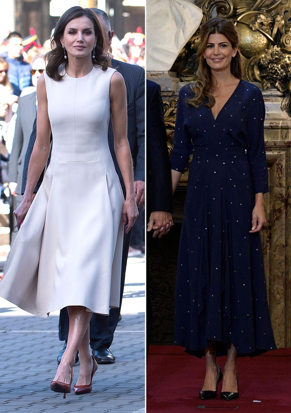 Repasamos los duelos estilísticos entre la primera dama argentina y la Reina. ¿Qué looks te han gustado más?